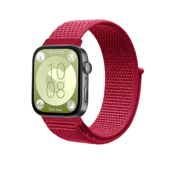 Huawei Fit 4 Hasırlı Cırtcırtlı Kordon - Kırmızı ürün görseli 1