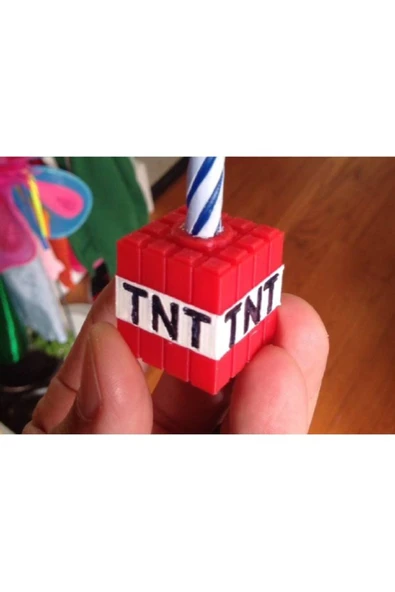 Minecraft Temalı Mumluk - Doğum Günü Süsü - Tnt Mumluk ürün görseli 1