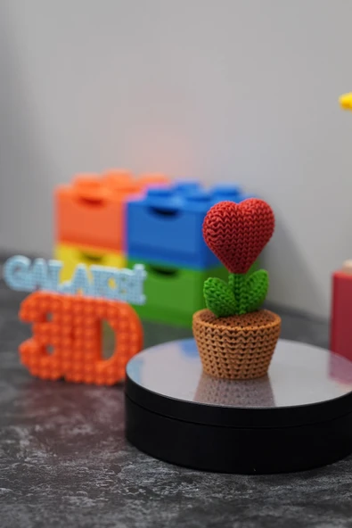 Dekoratif Kalp Çiçek 10 cm - Resim 4