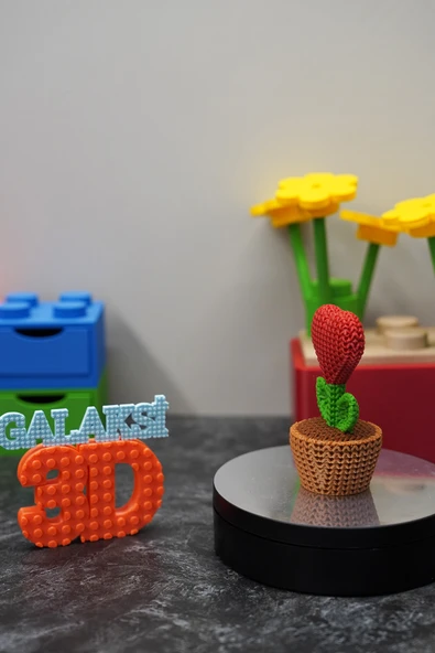 Dekoratif Kalp Çiçek 10 cm - Resim 3