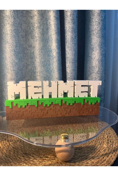 İsme Özel Minecraft Blok Dekor 9-10 Harf - Resim 3