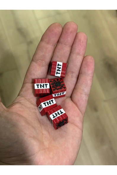 Minecraft 5 adet mini TNT - plastik - Resim 2