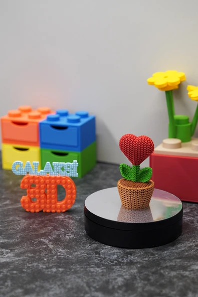 Dekoratif Kalp Çiçek 10 cm - Resim 2