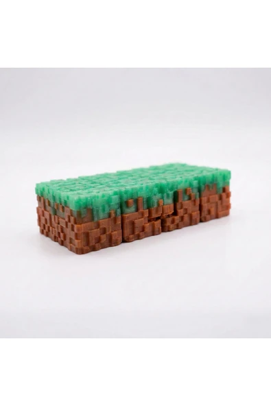 Minecraft Temalı Sonsuz Küp - Çim Blok Tasarımlı 3D Baskı Fidget & Stres Oyuncağı ürün görseli 1