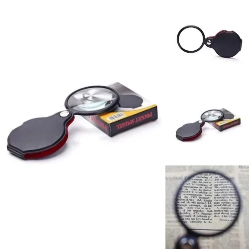 5x 60mm Cam Optik Lens,katlabilir,deri Kaplamalı Cep Büyüteçxx1051 ürün görseli 1