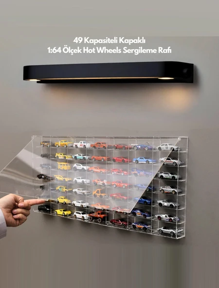 Kapaklı Pleksi Araba Sergileme Rafı – Premium 49 Araçlık, 1:64 Ölçek Uyumlu ürün görseli 1