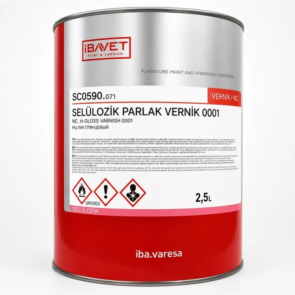 İbavet Selülozik Parlak Vernik Şeffaf 2.5 Lt ürün görseli 1