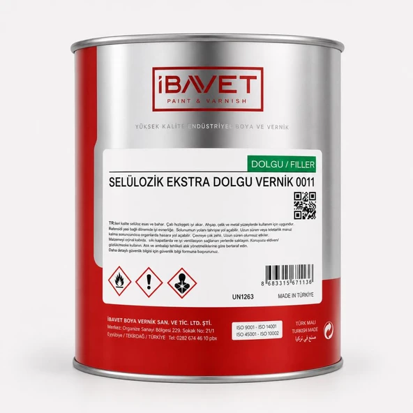 İbavet Selülozik Extra Dolgu Vernik 2.5 Lt Şeffaf ürün görseli 1
