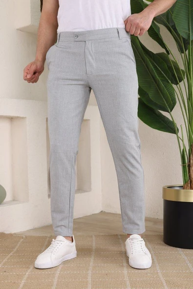 Erkek Slim Fit Dilli Kumaş Pantolon - Resim 3