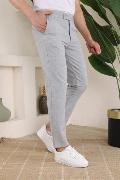 Erkek Slim Fit Dilli Kumaş Pantolon - Resim 4
