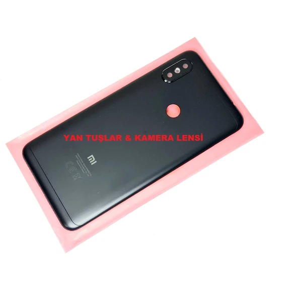 Redmi Note 6 Pro Kasa Arka Pil Batarya Kapağı Siya - Resim 2