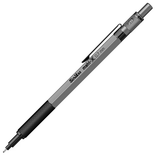 Scrikss Versatil Kalem Matri-X 0.7 MM Gri Şeffaf Ambalaj ürün görseli 1
