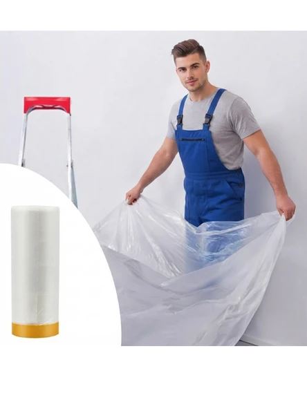 Mucit Home  Yapışkanlı Boya Badana Eşya Koruma Hışır Örtüsü 15 Mt x 180 Cm Boya Muşambası ürün görseli 1