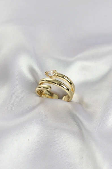 Pirinç Gold Renk Sarmal Yılan Model Kadın Yüzük ürün görseli 1