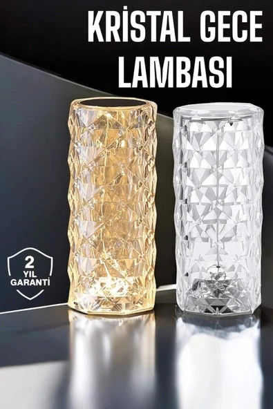 Gece Lambası Kristal Lamba Dokunmatik Şarjlı Hediyelik ürün görseli 1