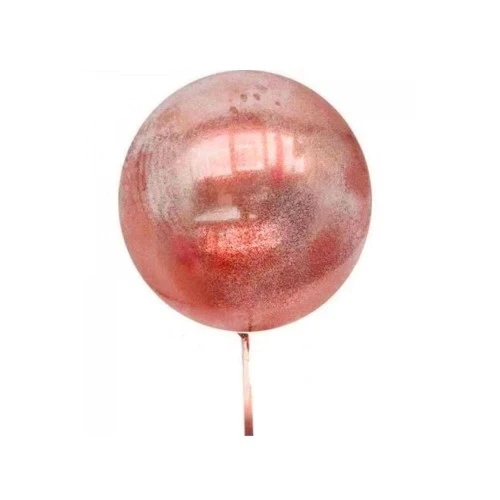 Kırmızı Simli Yuvarlak Şeffaf Balon 24 İnç ürün görseli 1
