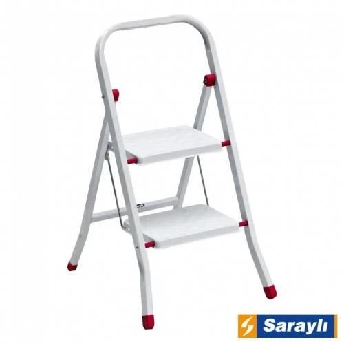 Saraylı Pratik Metal Merdiven Beyaz 2 Basamaklı ürün görseli 1
