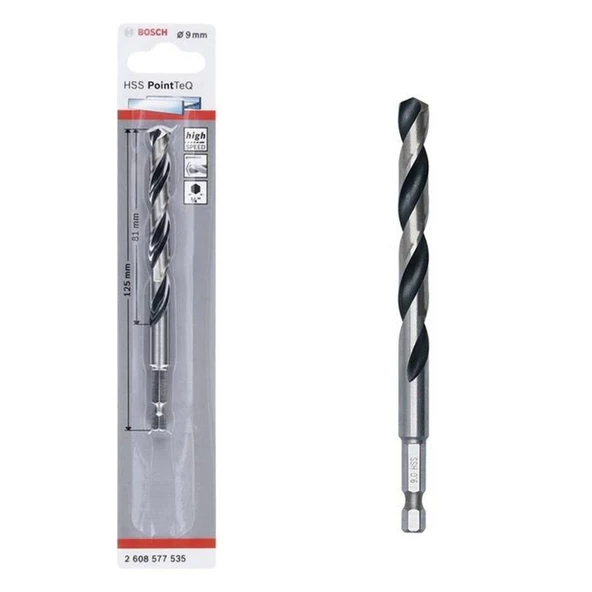 Bosch Pointteq Altıgen Şaftlı Hss Matkap Ucu 9 mm ürün görseli 1