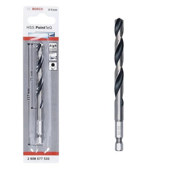 Bosch Pointteq Altıgen Şaftlı Hss Matkap Ucu 8 mm ürün görseli 1