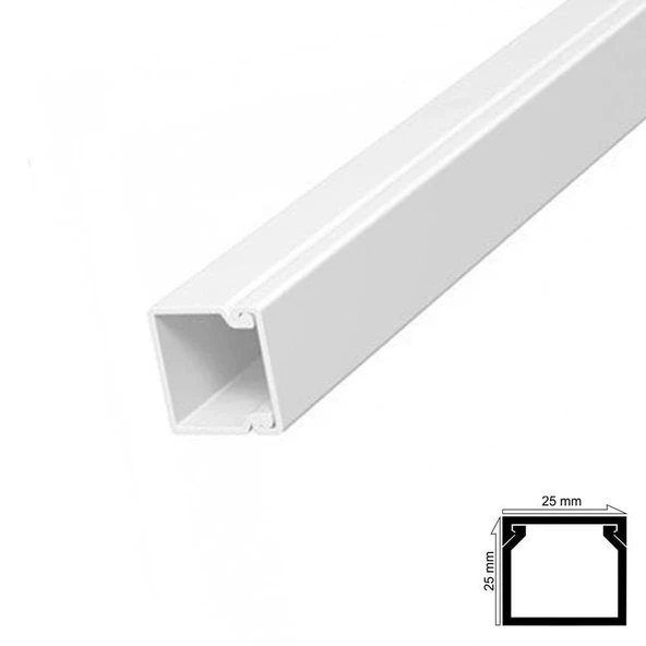 Kablo Kanalı 25x25 mm 2 Metre Yapışkan Bantlı 4 Adet ürün görseli 1