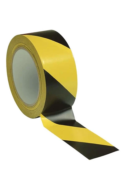 Yer İşaretleme Bandı Sarı Siyah 50 mm 30 Metre ürün görseli 1