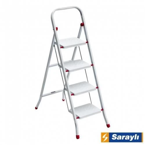 Saraylı Pratik Metal Merdiven Beyaz 4 Basamaklı ürün görseli 1