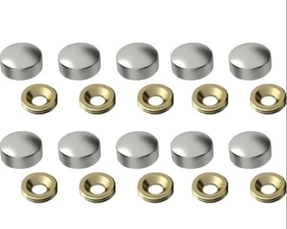 Krom Vida Tapası 13 mm 10 Adet ürün görseli 1