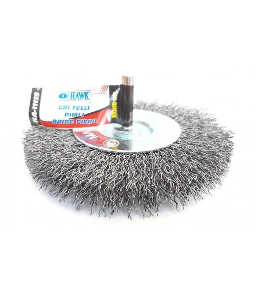Hawk HA11135 Pimli Gri Tel Daire Fırça 100x10 mm ürün görseli 1