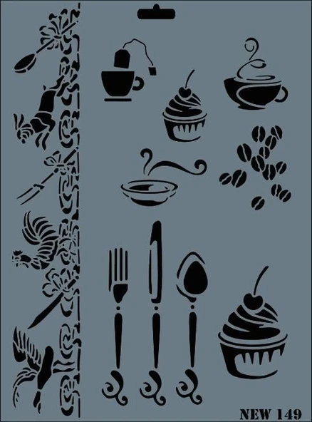 Rich New Seri N-149 Stencil 35x25 cm ürün görseli 1