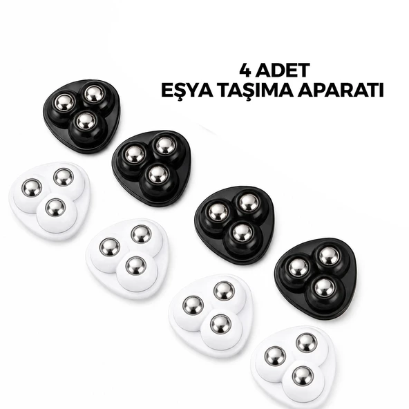 4PCS 3 BİLYA TEKERLEKLİ POŞETLİ MOBİLYA EŞYA TAŞIMA APARATI 360° ürün görseli 1