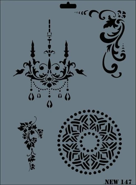 Rich New Seri N-147 Stencil 35x25 cm ürün görseli 1