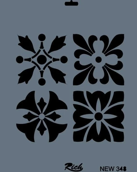 Rich New Seri N-348 Stencil 35x25 cm ürün görseli 1