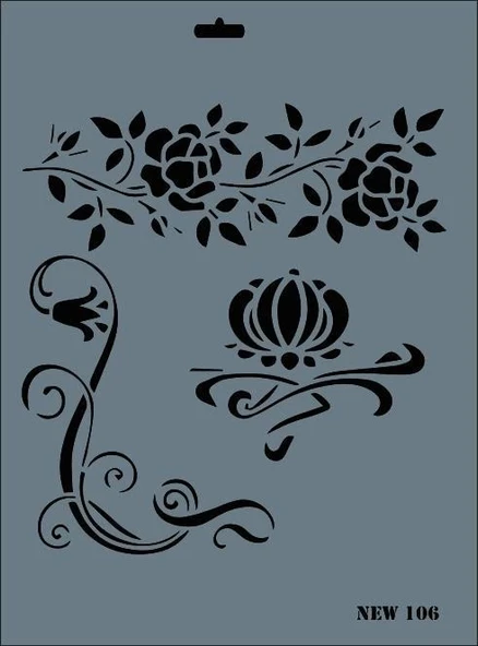 Rich New Seri N-106 Stencil 35x25 cm ürün görseli 1