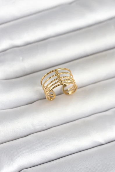 316L Çelik Gold Renk Vintage Model Kadın Yüzük ürün görseli 1