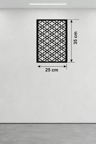 Geometrik Kafes Desenli Ahşap Duvar Tablosu - 25x35 cm Lazer Kesim Dekoratif Pano ürün görseli 1