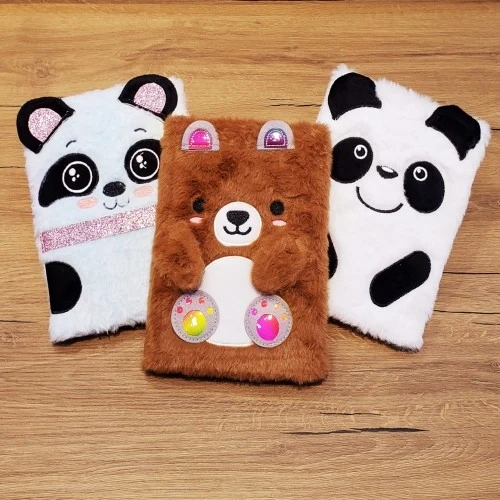 Panda Tasarımlı Peluş Defter - Resim 3