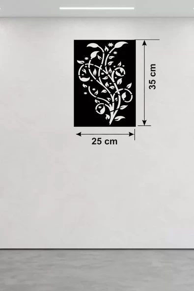 Sarmaşık Dalı Tasarım Ahşap Duvar Tablosu - 25x35 cm Lazer Kesim Dekoratif Pano ürün görseli 1