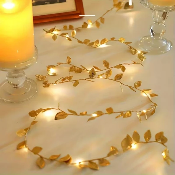 3 Metre Yaldızlı Gold LED Işık – Dekoratif Ortam ve Yılbaşı Aydınlatması ürün görseli 1