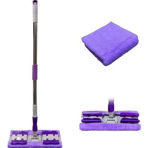 Sihirli Spin Mop Teleskopik Çok Amaçlı Mop +1 Bez Hediyeli - Mor ürün görseli 1