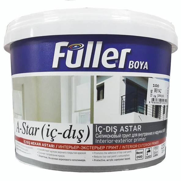 Füller A-Star İç Dış Cephe Astar 3,5 Kg Beyaz ürün görseli 1