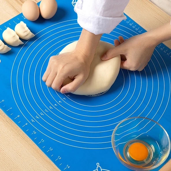 30*40 cm Hamur Matı Silikon Ölçekli Kullanımı Kolay Hamur Açma Matı ürün görseli 1