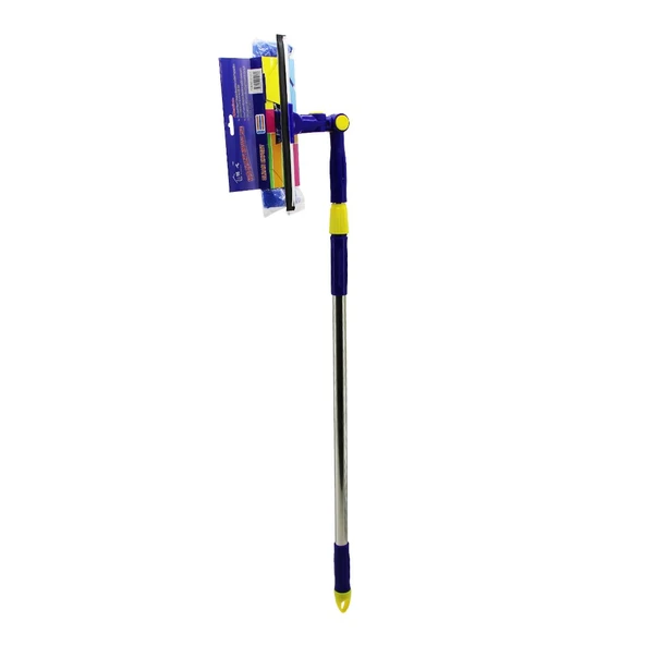 STAR Q 2 BAŞLI=CAMSİL ÇEKPAS - M.FİBER MOP=24.5CM 360 DERECE BAŞLIK CAMSİL - MOP UZAYAN METAL - PLS.SAP= 85-133CM ürün görseli 1