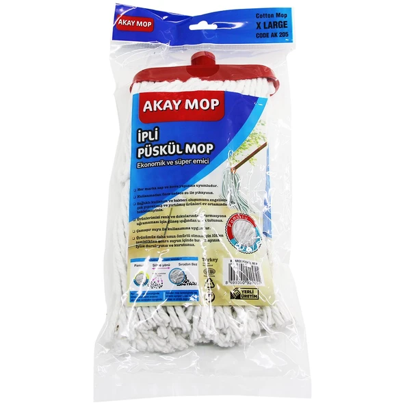 X LARGE ÖRGÜLÜ İPLİ PÜSKÜL PAMUK MOP ürün görseli 1