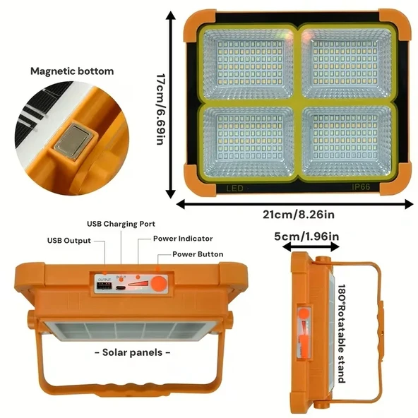 ProKAMA Ledli Solar Projektör 100W BK-100W - Resim 5
