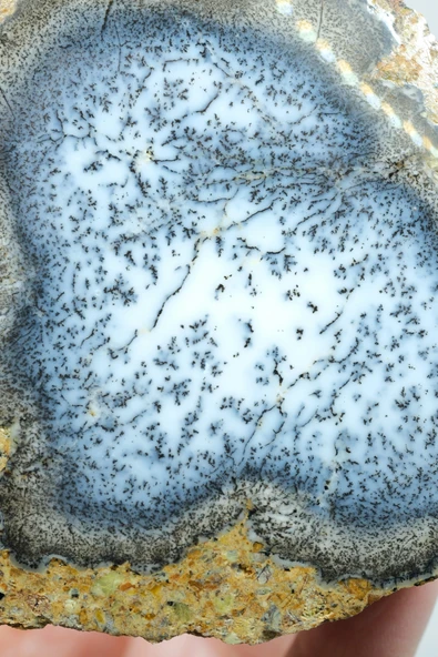 Merlinite (Dendritik Opal) - Mavi ve Beyaz Dendritik Opal Çift - Resim 6