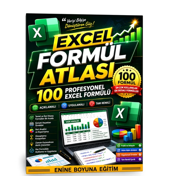 EXCEL FORMÜL ATLASI 100 Profesyonel Excel Formülü ürün görseli 1