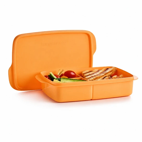 Tupperware Bölmeli Beslenme 1 Litre Turuncu ürün görseli 1