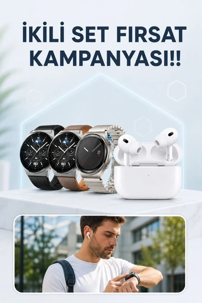 Aynalı Bluetooth Kulaklık Yeni Nesil Akıllı Saat Titreşimli Nabız Ölçer Spor Modları ürün görseli 1