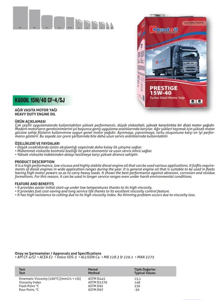 15W-40 motor yağı 16 litre - Resim 2