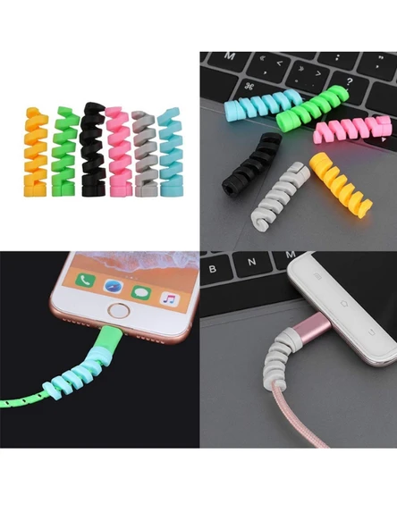 Mucit Home Standart Şarj Kablo Koruyucu 4lü Şarj Kablosu Koruyucu Silikon Spiral Yay Aparat ürün görseli 1